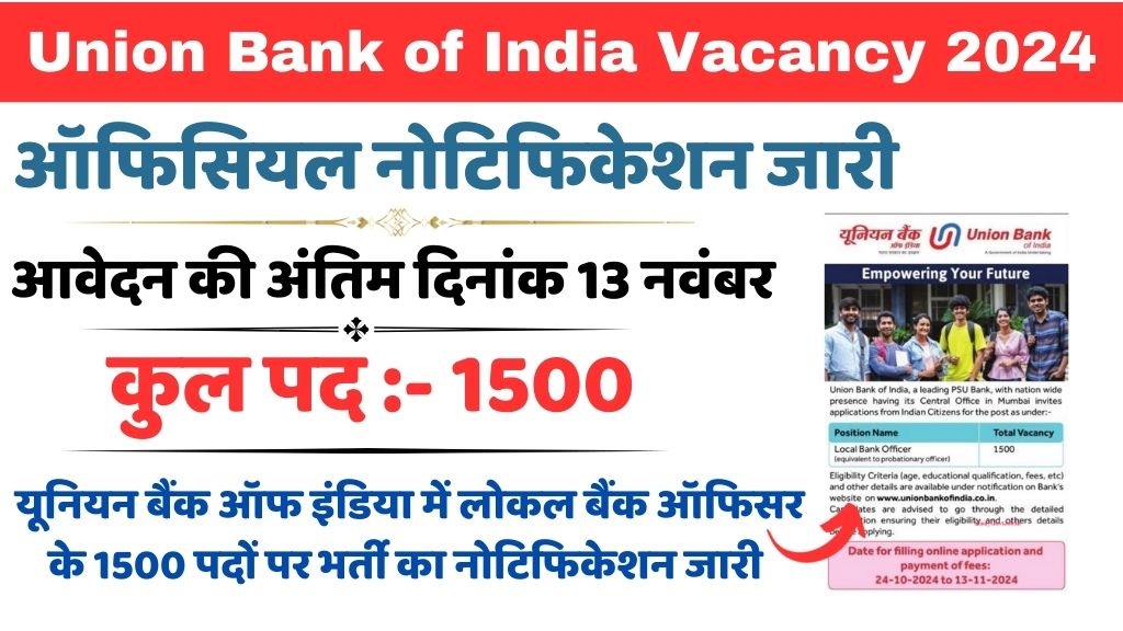 Union Bank of India Vacancy 2024